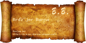 Brájer Barna névjegykártya