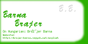 barna brajer business card